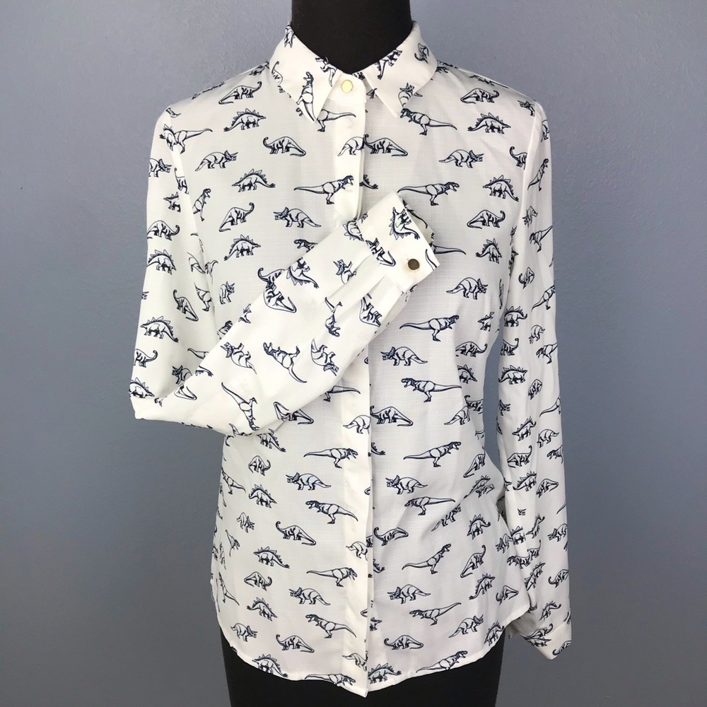 Sugarhill Boutique Dinosaur Long Sleeve Blouse 0